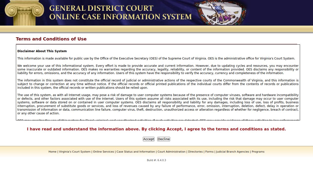 Fauquier County arrest case trail in the legacy General District Court search