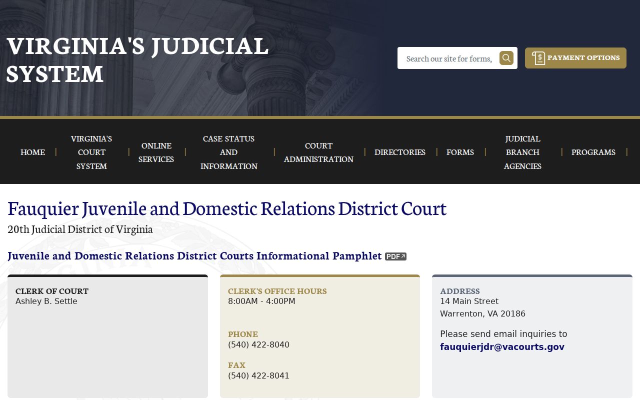 Fauquier County juvenile court case access information